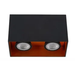 Lucide BIDO - Plafondspot - 2xGU10 - Zwart