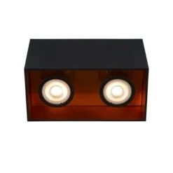 Lucide BIDO - Plafondspot - 2xGU10 - Zwart