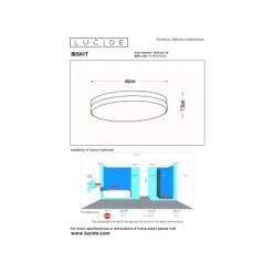 Lucide BISKIT Plafonnière Badk.-Zwart-Ø40-LED-36W-2700K Hot