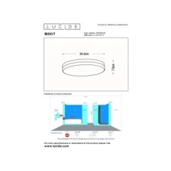 Lucide BISKIT Plafonnière Badk.-Zwart-Ø34,5-LED-24W-2700K Sale