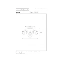 Lucide BJORN - Plafondspot - Ø 39 cm - 3xE14 - Zwart