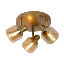 Lucide BJORN - Plafondspot - Ø 39 cm - 3xE14 - Mat Goud / Messing