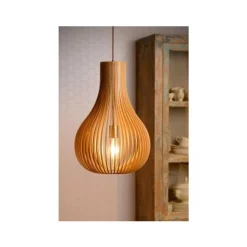 Lucide BODO - Hanglamp - Ø 38 cm - 1xE27 - Licht hout Clearance
