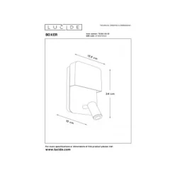 Lucide BOXER - Wandlamp - LED - 1x10W 3000K - Met USB oplaadpunt - Zwart Best