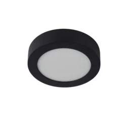 Lucide BRICE-LED - Plafonnière Badkamer - Ø 18 cm - LED Dimb. - 1x11W 3000K - IP44 - Zwart Outlet