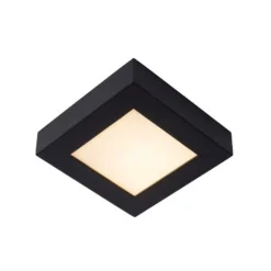 Lucide BRICE-LED - Plafonnière Badkamer - LED Dimb. - 1x15W 3000K - IP44 - Zwart Discount