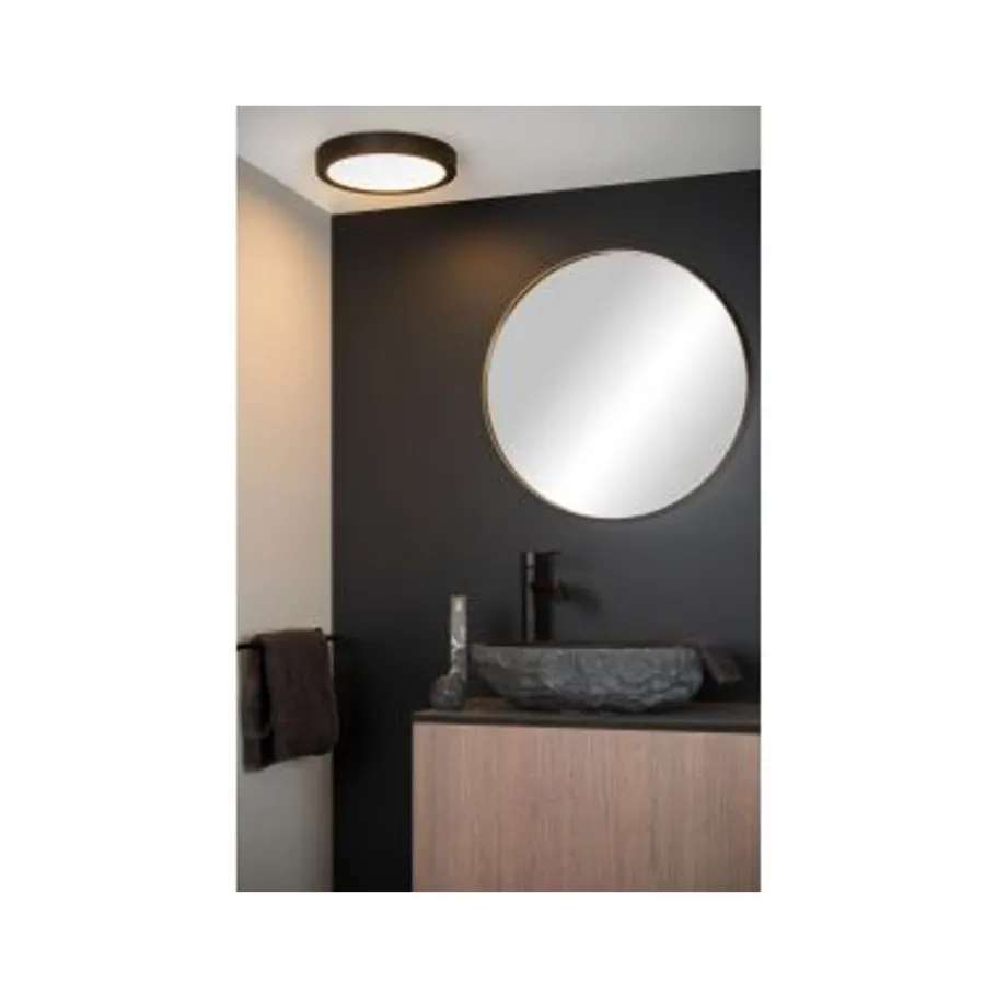 Lucide BRICE-LED Plafonnier Dimbaar 30W Ø30cm IP44 Zwart Outlet