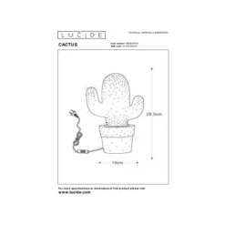 Lucide CACTUS - Tafellamp - Ø 20 cm - 1xE14 - Wit Outlet