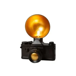 Lucide CAMERA. Tafellamp-Zwart-1xE14-25W-Kunsts. Hot