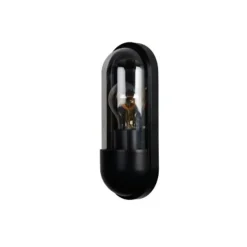 Lucide CAPSULE Wandlamp Buiten-Zwart-1xE27-15W-IP54 Discount