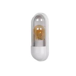 Lucide CAPSULE Wandlamp Buiten-Wit-1xE27-15W-IP54-Kunsts. Outlet