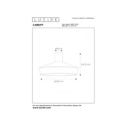 Lucide CARDIFF - Plafonnière - Ø 40 cm - 1xE27 - IP21 - Groen Sale