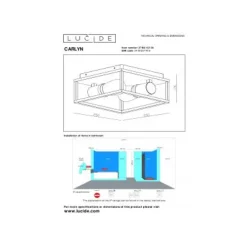 Lucide CARLYN - Plafonnière Badkamer - 2xE14 - IP54 - Zwart Sale