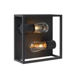 Lucide CARLYN - Plafonnière Badkamer - 2xE14 - IP54 - Zwart Sale