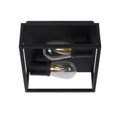 Lucide CARLYN - Plafonnière Badkamer - 2xE14 - IP54 - Zwart Sale