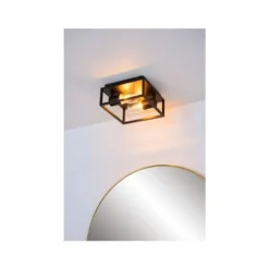 Lucide CARLYN - Plafonnière Badkamer - 2xE14 - IP54 - Zwart Sale