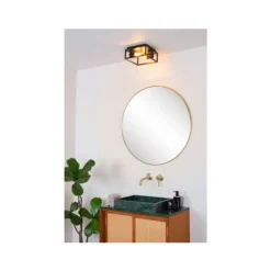 Lucide CARLYN - Plafonnière Badkamer - 2xE14 - IP54 - Zwart Sale