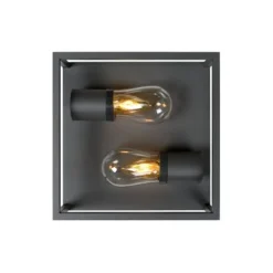 Lucide CARLYN - Plafonnière Badkamer - 2xE14 - IP54 - Zwart Sale