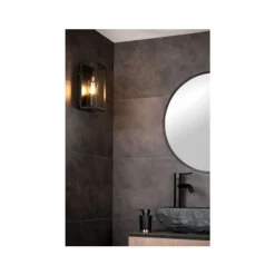 Lucide CARLYN - Wandlamp Badkamer - 1xE14 - IP54 - Zwart Best