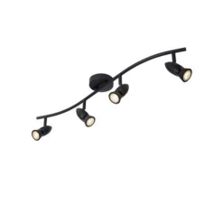 Lucide CARO Plafondspot-Zwart-4xGU10-5W-Metaal New