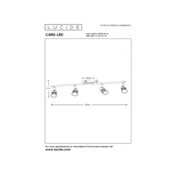 Lucide CARO-LED - Plafondspot - LED - GU10 - 4x5W 2700K - Mat chroom Best