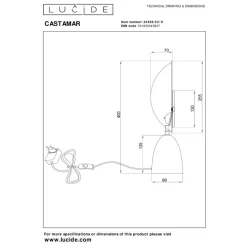 Lucide CASTAMAR Tafellamp-Chroom-LED-3W-3000K-Staal Clearance