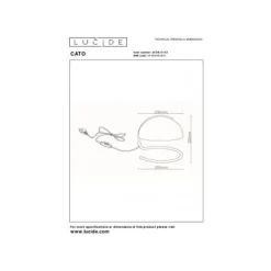 Lucide CATO Tafellamp-Oranje-Ø23,5-1xE27-40W-Glas New