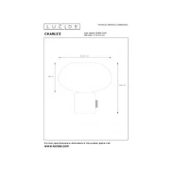 Lucide CHARLIZE - Tafellamp - Ø 23 cm - 1xE27 - Amber Sale