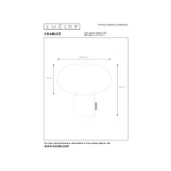 Lucide CHARLIZE - Tafellamp - Ø 23 cm - 1xE27 - Fumé Outlet