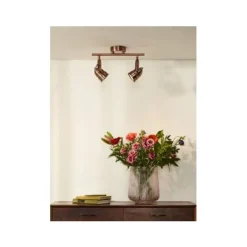 Lucide CIGAL - Plafondspot - Ø 9 cm - LED - GU10 - 2x5W 2700K - Koper Outlet