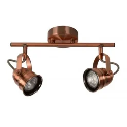 Lucide CIGAL - Plafondspot - Ø 9 cm - LED - GU10 - 2x5W 2700K - Koper Outlet