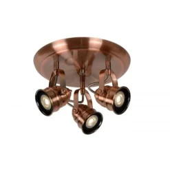 Lucide CIGAL - Plafondspot - Ø 27 cm - LED - GU10 - 3x5W 2700K - Koper Online