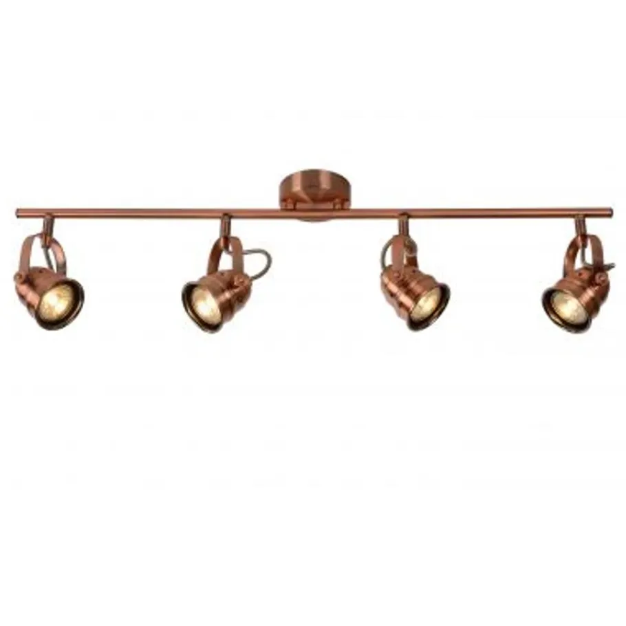 Lucide CIGAL - Plafondspot - Ø 9 cm - LED - GU10 - 4x5W 2700K - Koper Clearance