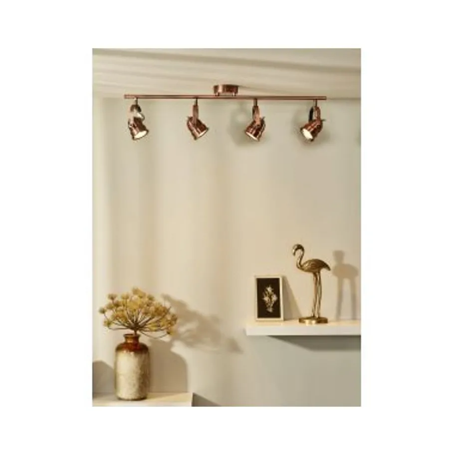 Lucide CIGAL - Plafondspot - Ø 9 cm - LED - GU10 - 4x5W 2700K - Koper Clearance