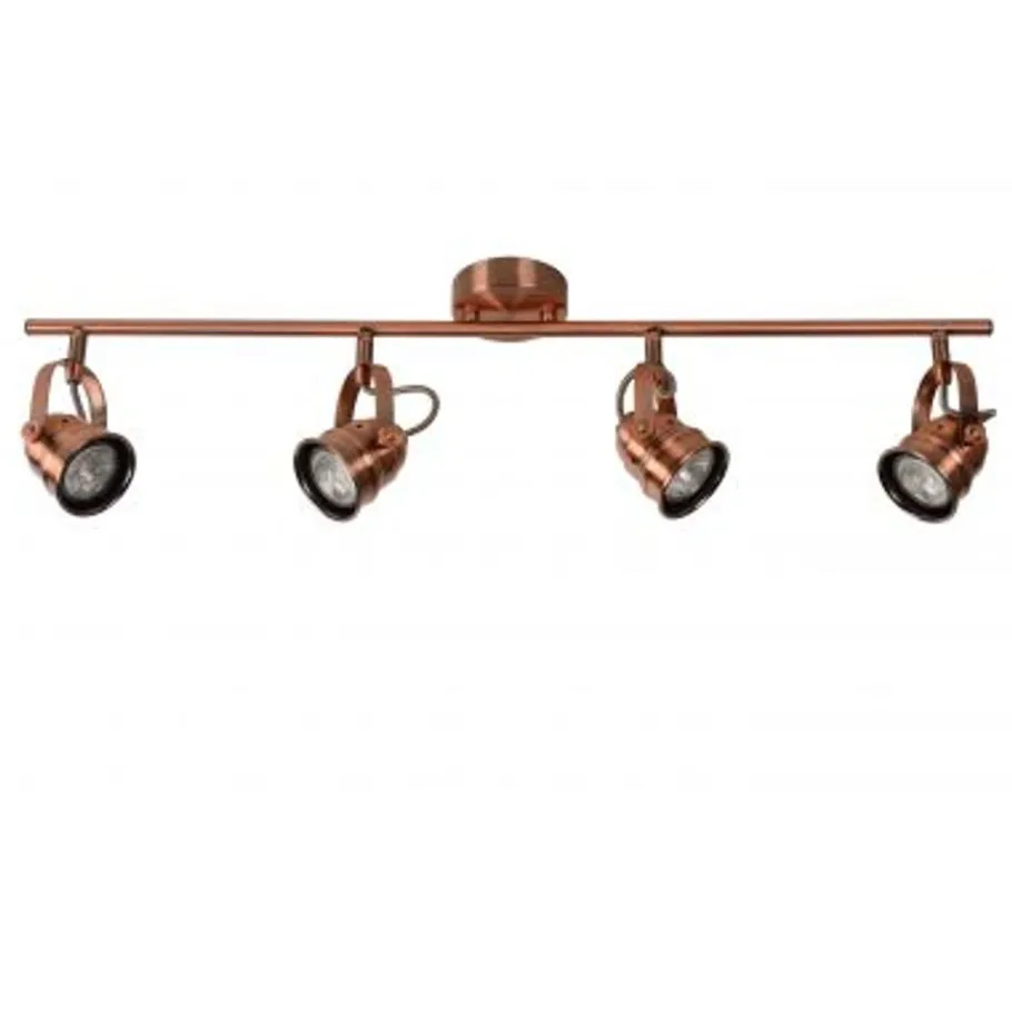 Lucide CIGAL - Plafondspot - Ø 9 cm - LED - GU10 - 4x5W 2700K - Koper Clearance