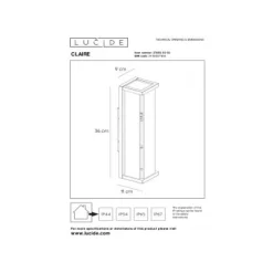 Lucide CLAIRE MINI - Wandlamp Buiten - 2xE27 - IP54 - Antraciet Hot