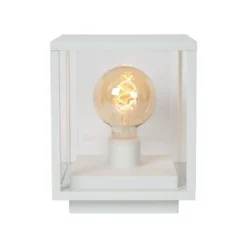 Lucide CLAIRE Sokkellamp Buiten-Wit-1xE27-15W-IP54-Glas New