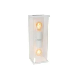 Lucide CLAIRE Wandlamp Buiten-Wit-2xE27-15W-IP54-Glas New