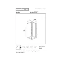 Lucide CLAIRE Wandlamp Buiten-Wit-2xE27-15W-IP54-Glas New