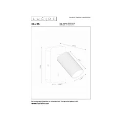 Lucide CLUBS Bedlamp-Zwart-1xGU10-40W-Alumin. Discount