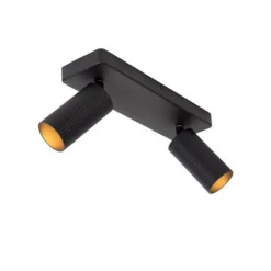 Lucide CLUBS Plafondspot-Zwart-2xGU10-40W-Alumin. Outlet