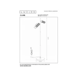 Lucide CLUBS Vloerlamp-Zwart-2xGU10-40W-Alumin. New