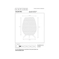 Lucide COLIN IP. Tafellamp Buiten-Zwart-LED Dimb.-3W Outlet
