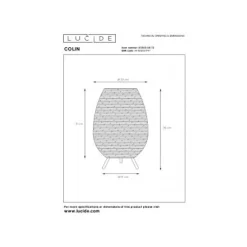 Lucide COLIN Tafellamp-Nature.-Ø22-1xG9-3W-Rotan Hot