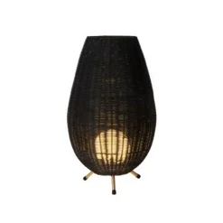 Lucide COLIN Tafellamp-Zwart-Ø30-1xG9-3W-Rotan Hot