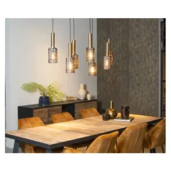 Lucide CORALIE - Hanglamp - 7xE27 - Mat Goud / Messing Outlet