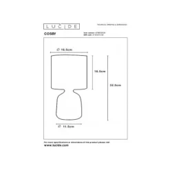 Lucide COSBY - Tafellamp - Ø 16,5 cm - 1xE14 - Wit Best