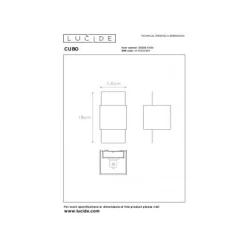 Lucide CUBO - Wandlamp - 1xG9 - Zwart