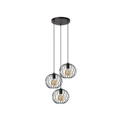 Lucide DANZA Hanglamp-Zwart-Ø50-3xE27-40W-Metaal Sale