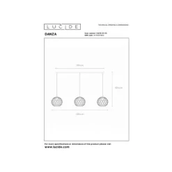 Lucide DANZA Hanglamp-Zwart-3xE27-40W-Metaal Online